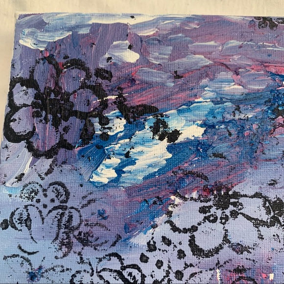 Abstract Floral Canvas Painting Original Acrylic - Picture 5 of 11